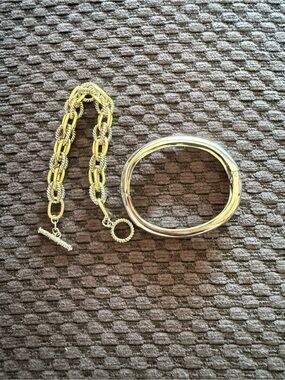 Gold-Tone Chain Bracelet and Bangle Set - Women's Jewelry